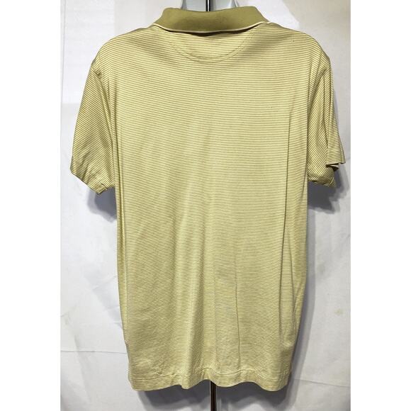 NWOT OuterBanks Polo Top L Green Stripe V-neck Collar Short Sleeve Sports Preppy - Picture 3 of 6